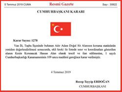 Adır Adası Doğal Sit Alanı İlan Edildi. 05.07.2019